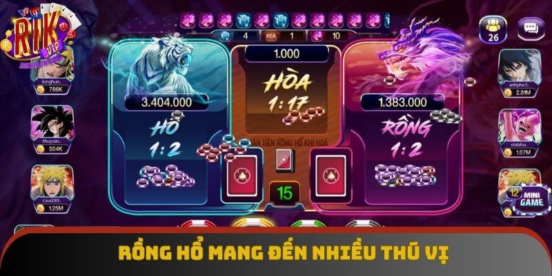 Rồng hổ online mang đến nhiều điều thú vị